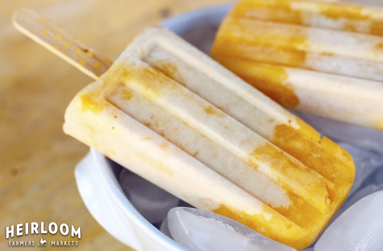 Peaches and Cream Popsicles / Heirloom Farmers Markets