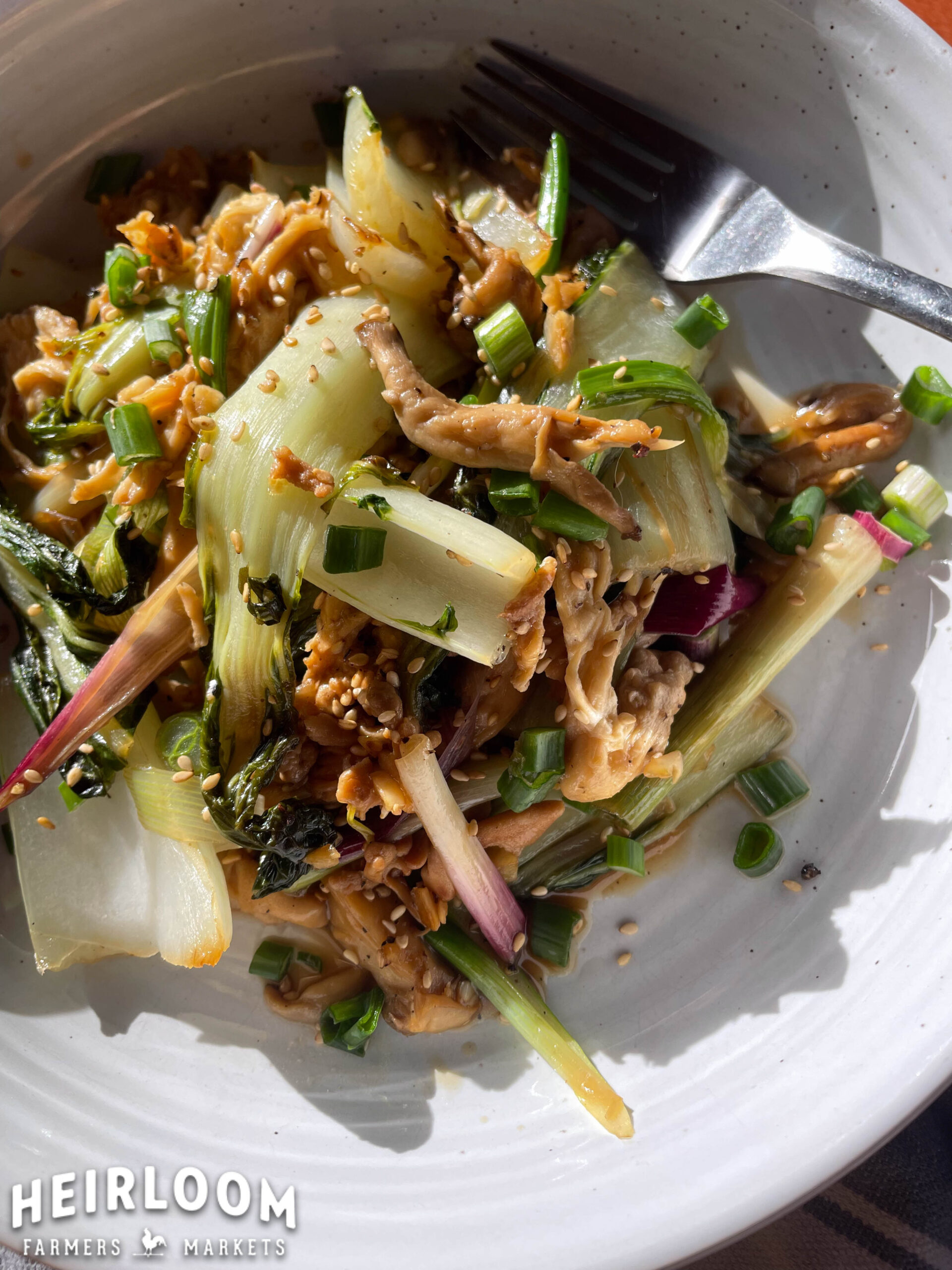 Bok Choy & Mushroom Stir Fry / Heirloom Farmers Markets