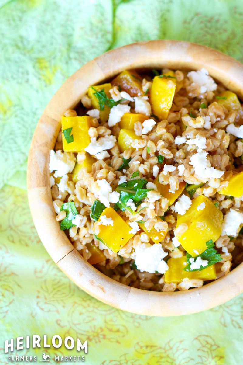 Roasted Beet and Farro Salad / Heirloom Farmers Markets