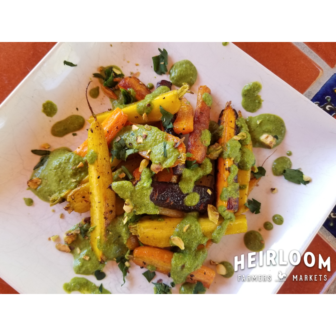 Carrot Greens Pesto / Heirloom Farmers Markets