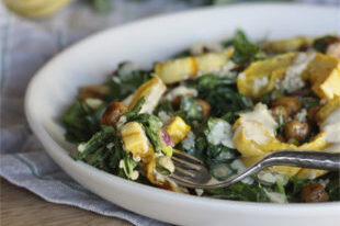 KALE & WINTER SQUASH SALAD WITH SUNSHINE DRESSING